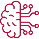 Brain with neurons icon representing business intelligence.
