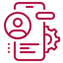 Mobile development and design icon showing smartphone and app elements.