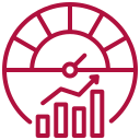 Icon representing performance, time efficiency, and reliability.