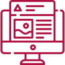 Monitor with a website interface representing a user interface and a tailored store front.