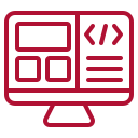 Web design icon representing website layout and creative design.